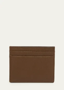Valentino GaravaniFloral-Embroidered Denim & Leather Card Holder
