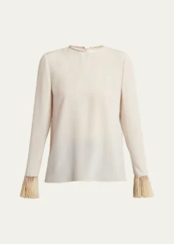 Valentino GaravaniFlutter-Cuff Matte Shirt