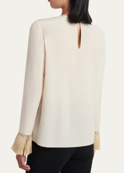 Valentino GaravaniFlutter-Cuff Matte Shirt