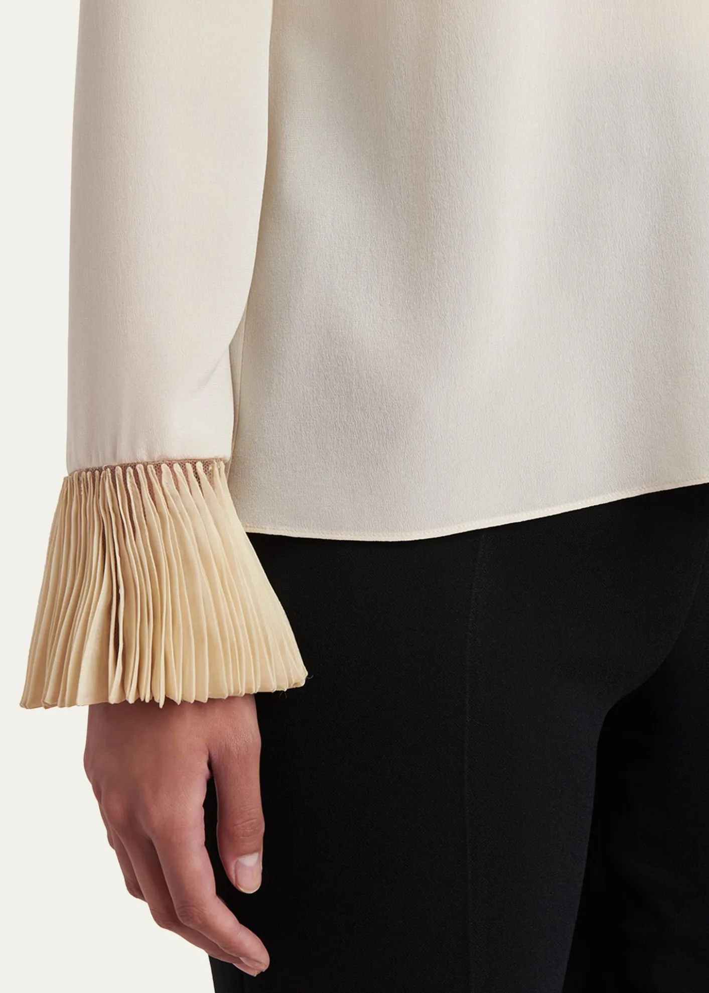 Valentino GaravaniFlutter-Cuff Matte Shirt