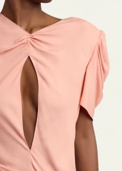 Valentino GaravaniGathered Colorblock Midi Dress
