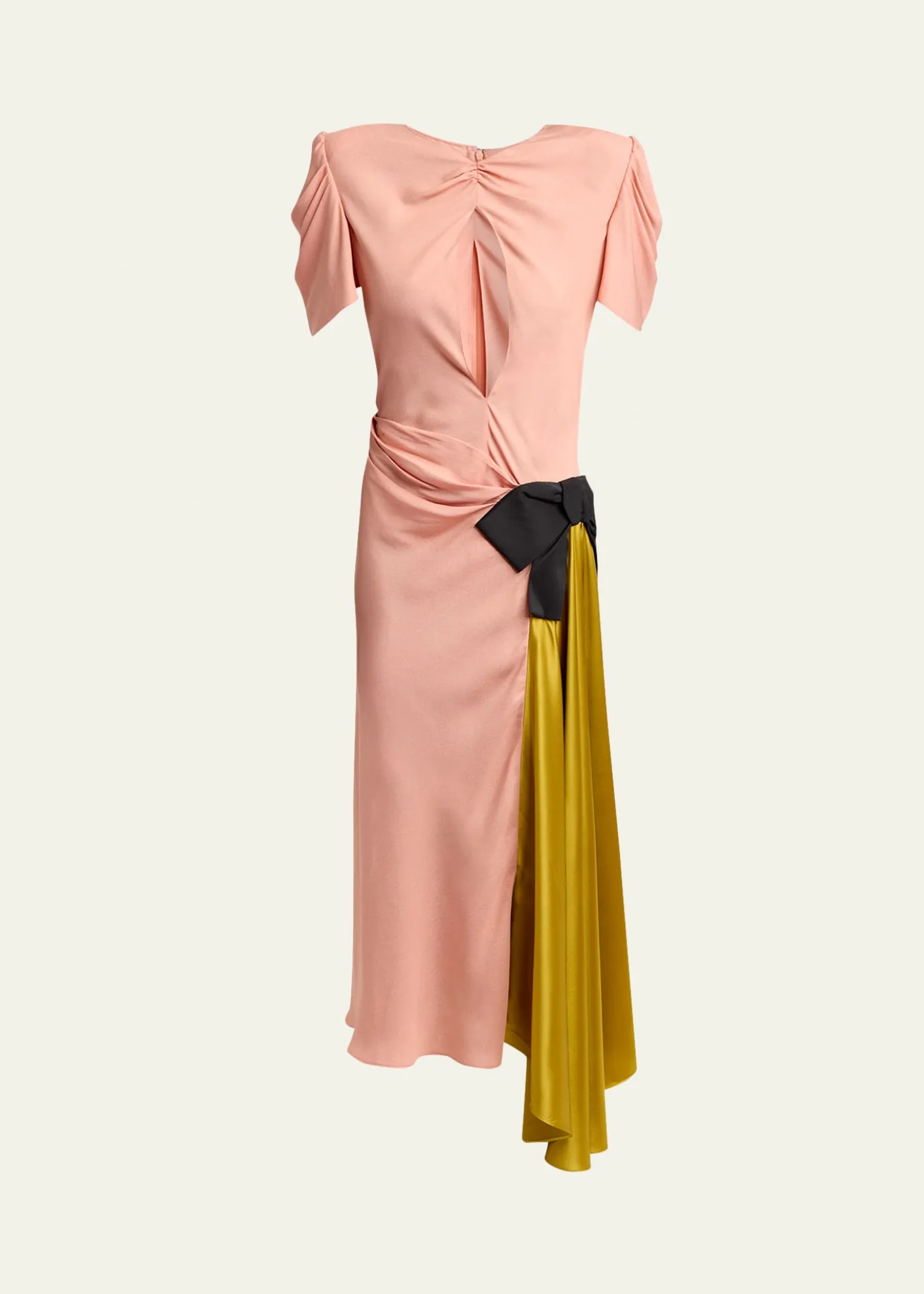 Valentino GaravaniGathered Colorblock Midi Dress