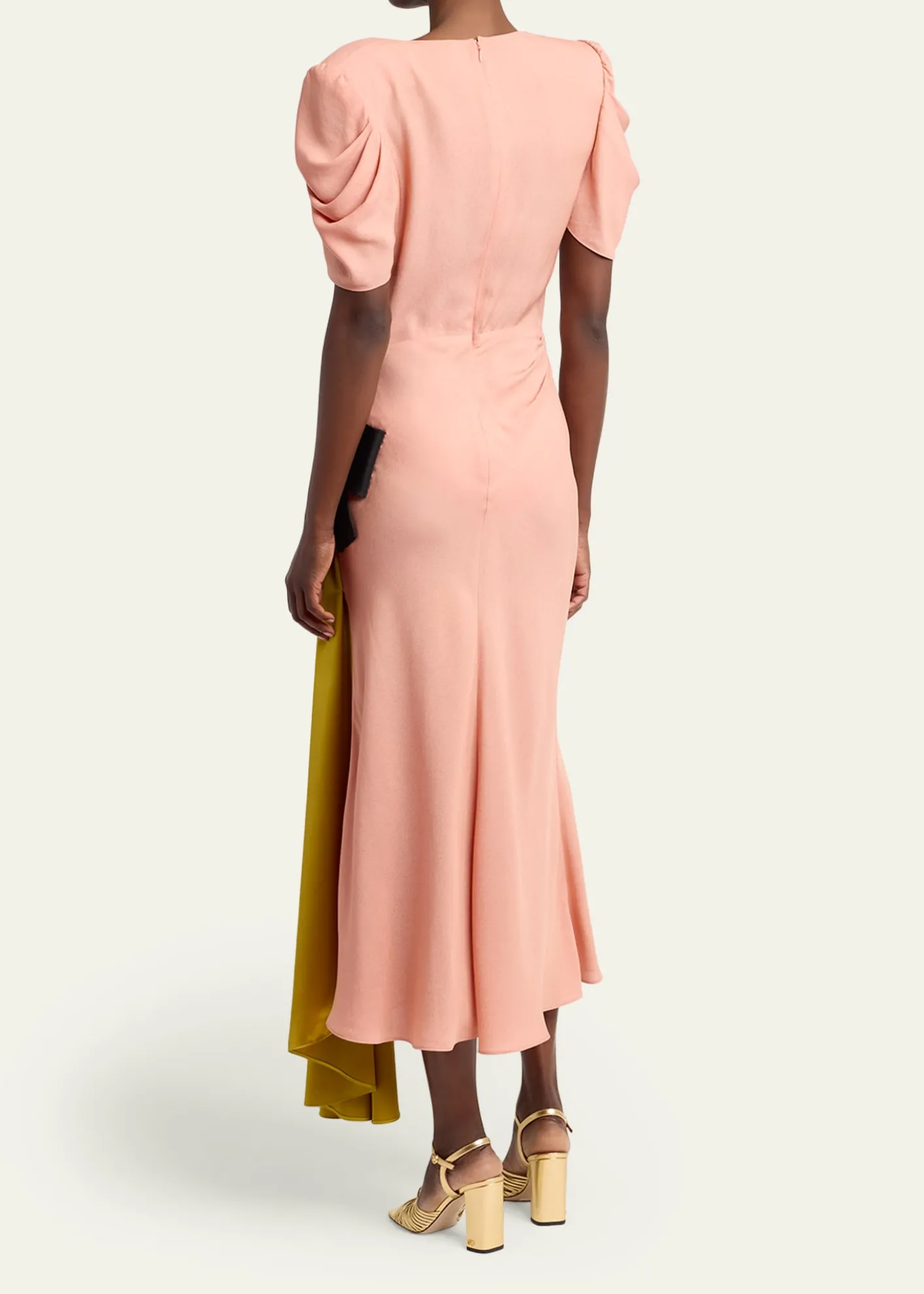 Valentino GaravaniGathered Colorblock Midi Dress