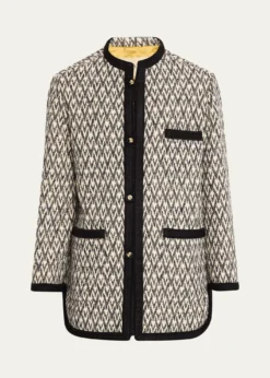Valentino GaravaniGeometric Woven Collarless Jacket
