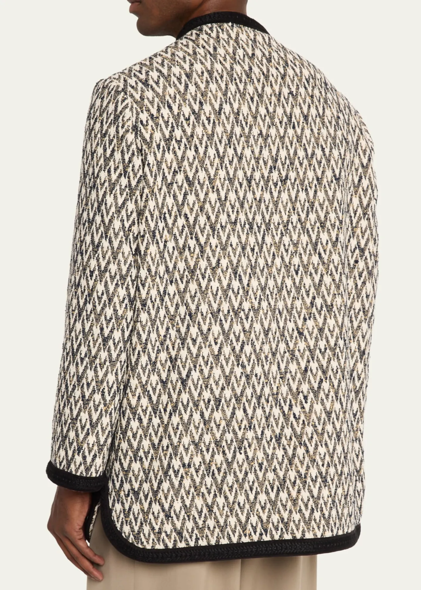 Valentino GaravaniGeometric Woven Collarless Jacket