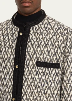 Valentino GaravaniGeometric Woven Collarless Jacket