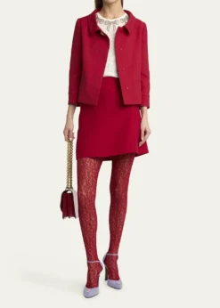 Valentino GaravaniHeart Button Crepe Couture Mini Skirt