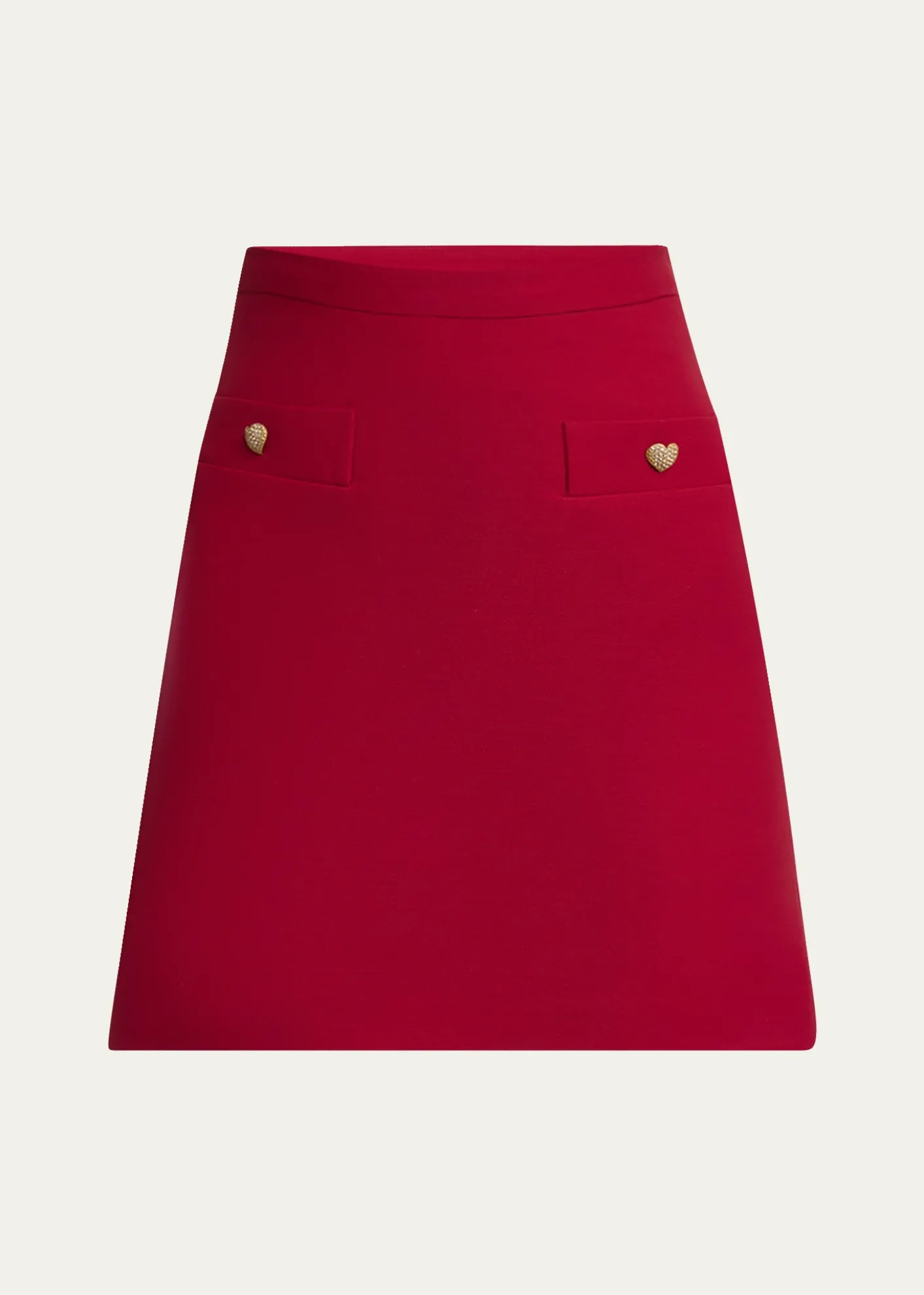 Valentino GaravaniHeart Button Crepe Couture Mini Skirt