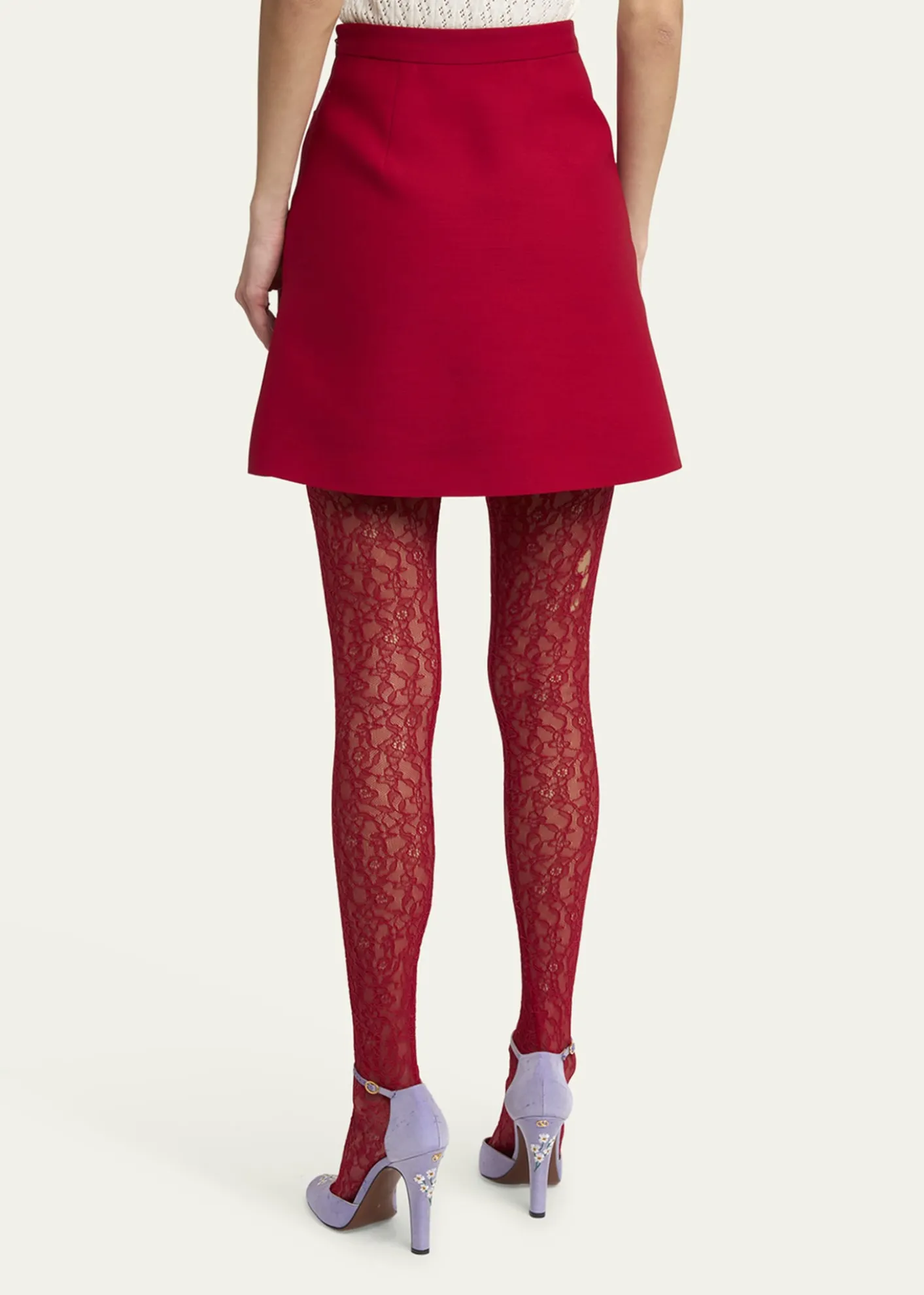 Valentino GaravaniHeart Button Crepe Couture Mini Skirt