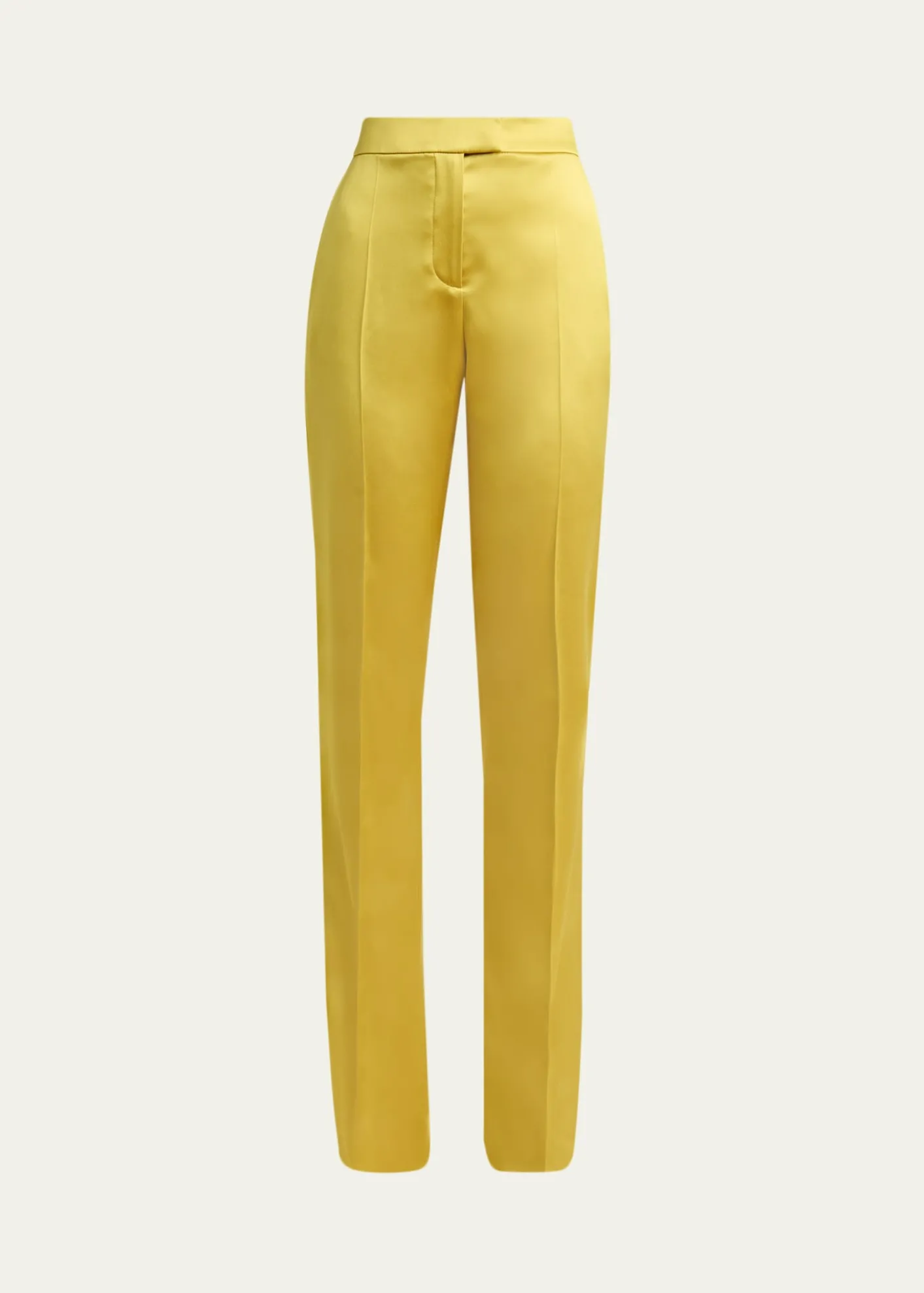 Valentino GaravaniHigh-Rise Satin Straight-Leg Trousers