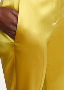 Valentino GaravaniHigh-Rise Satin Straight-Leg Trousers