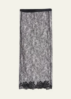 Valentino GaravaniLace Bodycon Midi-Skirt