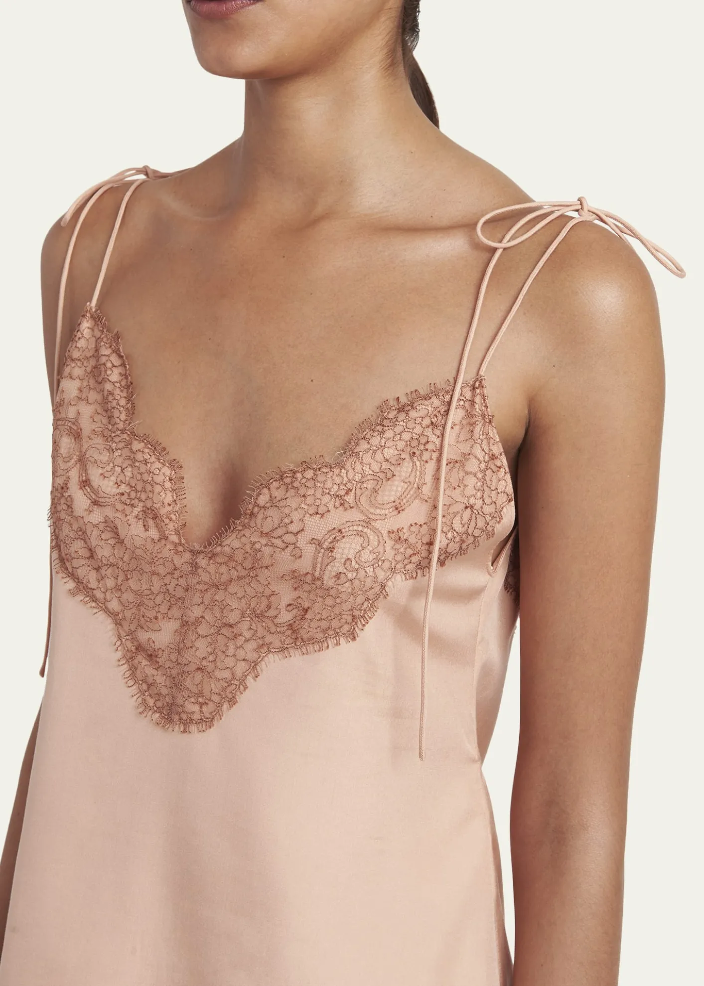 Valentino GaravaniLace-Trim Silk Cami Top