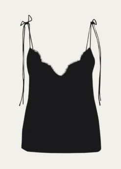 Valentino GaravaniLace-Trim Silk Cami Top