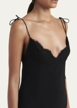 Valentino GaravaniLace-Trim Silk Cami Top