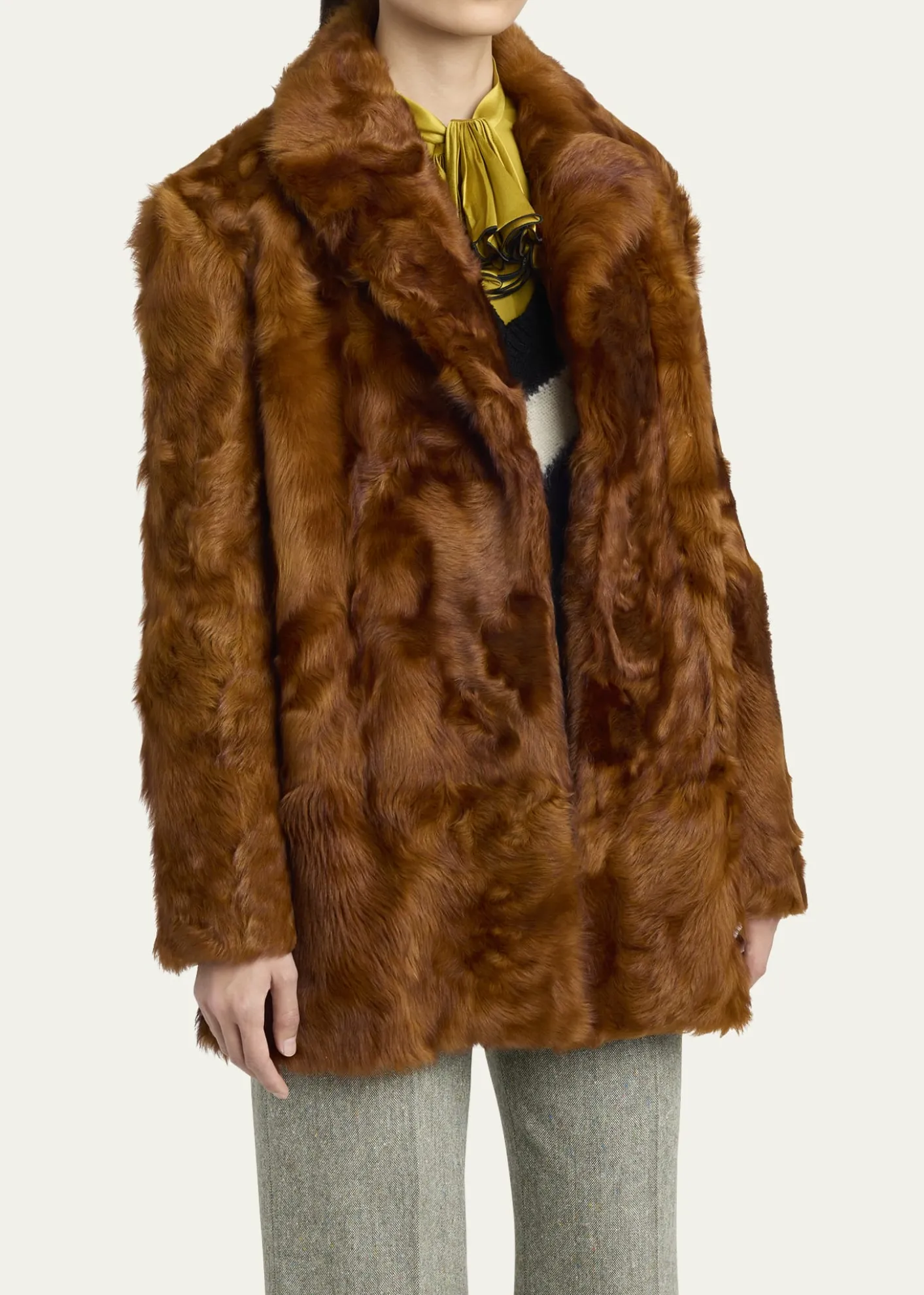 Valentino GaravaniLamb Shearling Open Coat