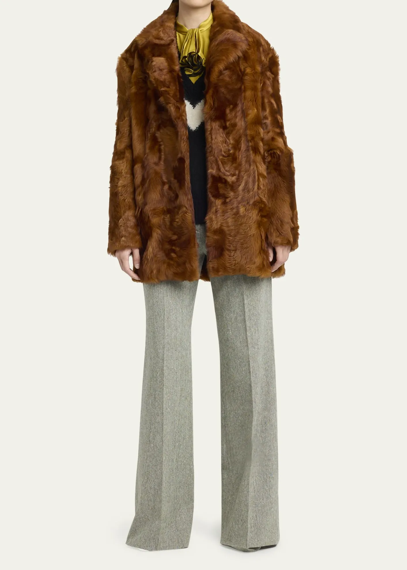 Valentino GaravaniLamb Shearling Open Coat
