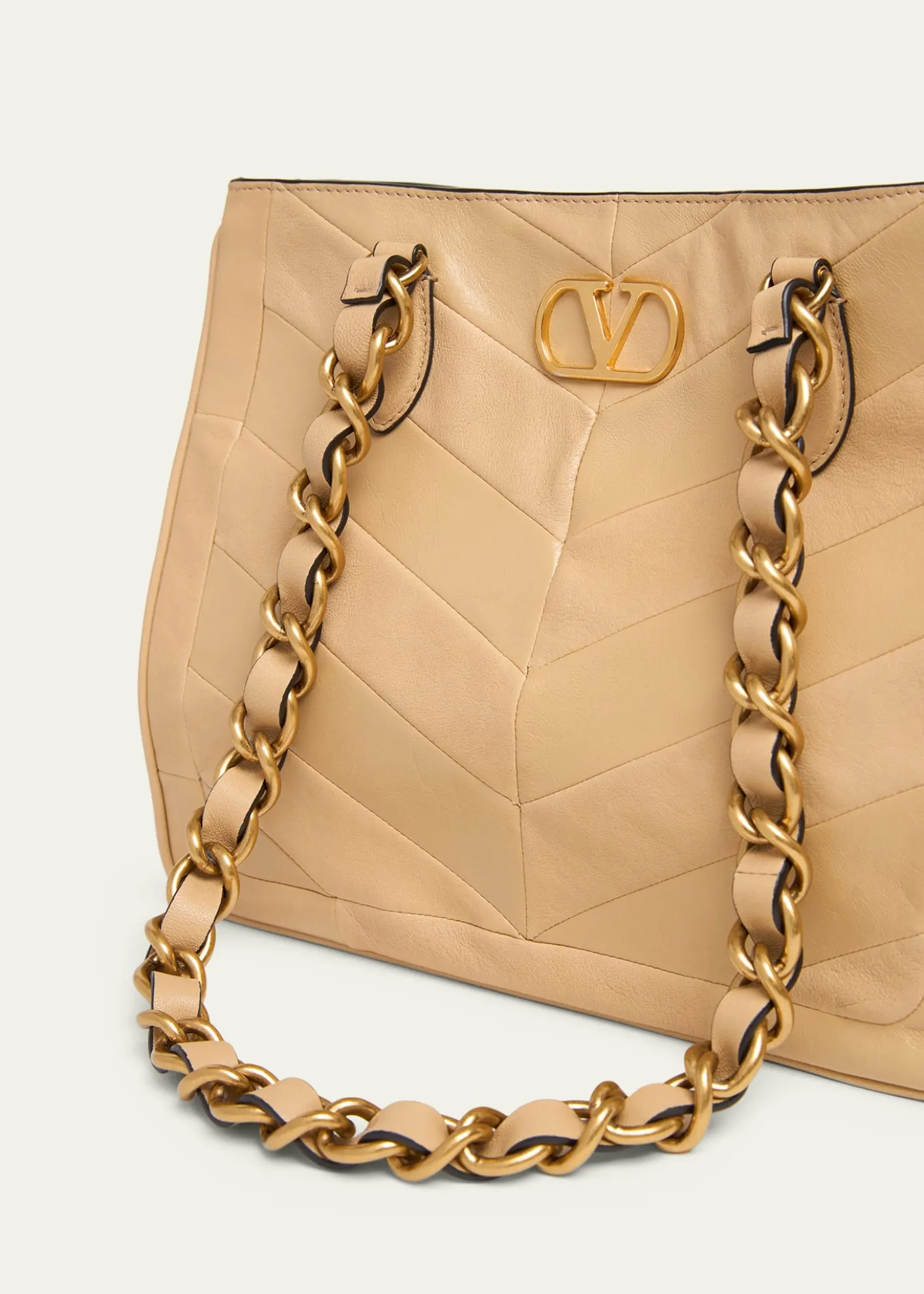 Valentino GaravaniLaseine Small Nappa Leather Shopping Bag