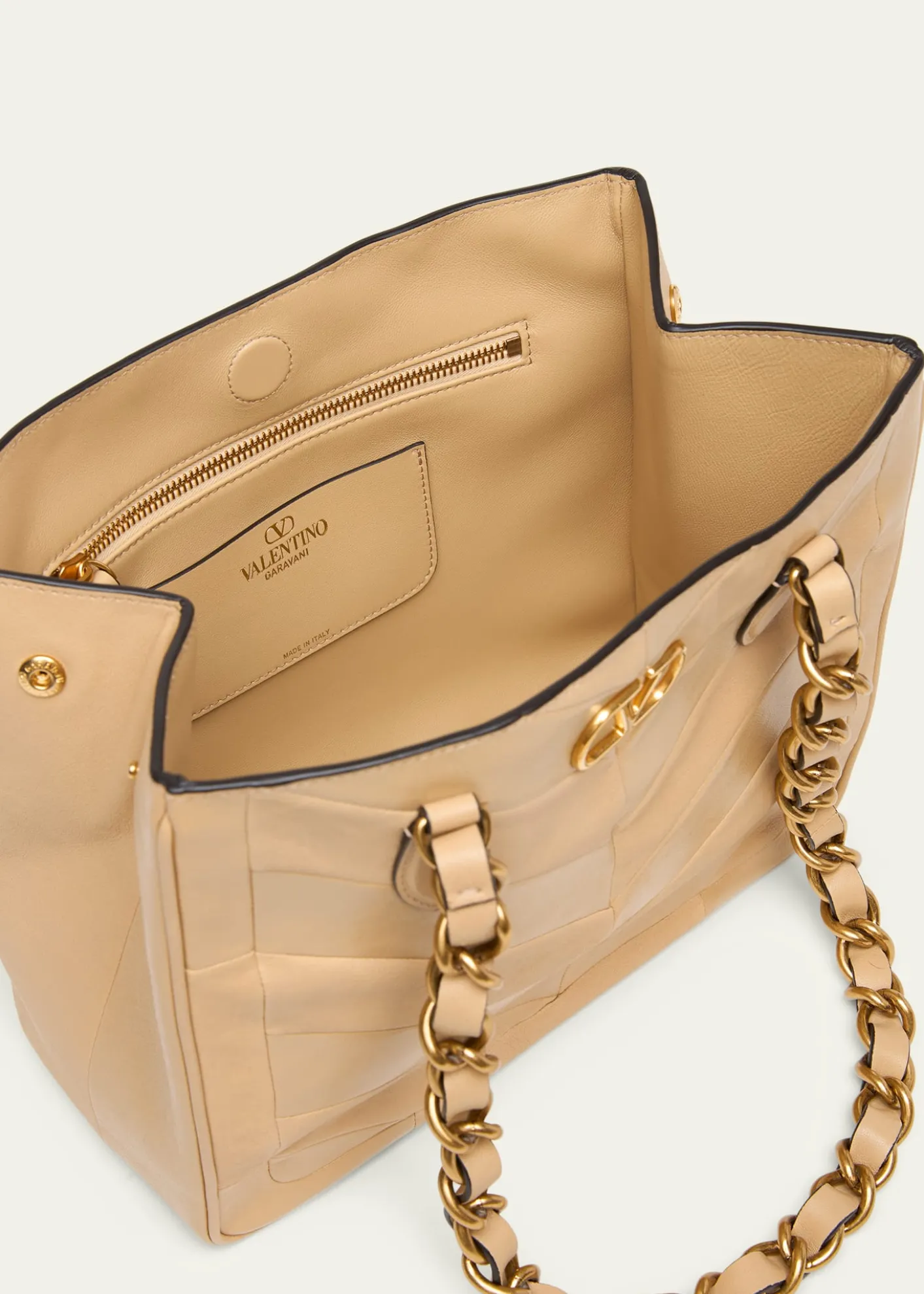 Valentino GaravaniLaseine Small Nappa Leather Shopping Bag