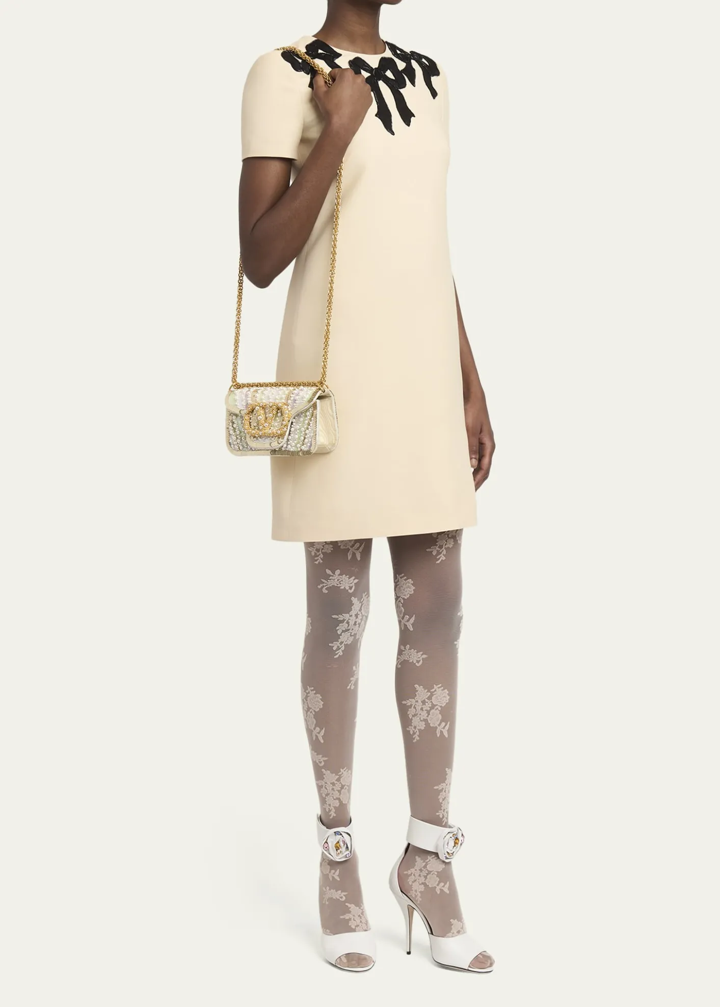 Valentino GaravaniLoco Sequin-Embroidered Moire Top-Handle Bag