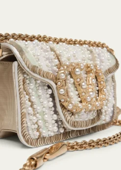 Valentino GaravaniLoco Sequin-Embroidered Moire Top-Handle Bag