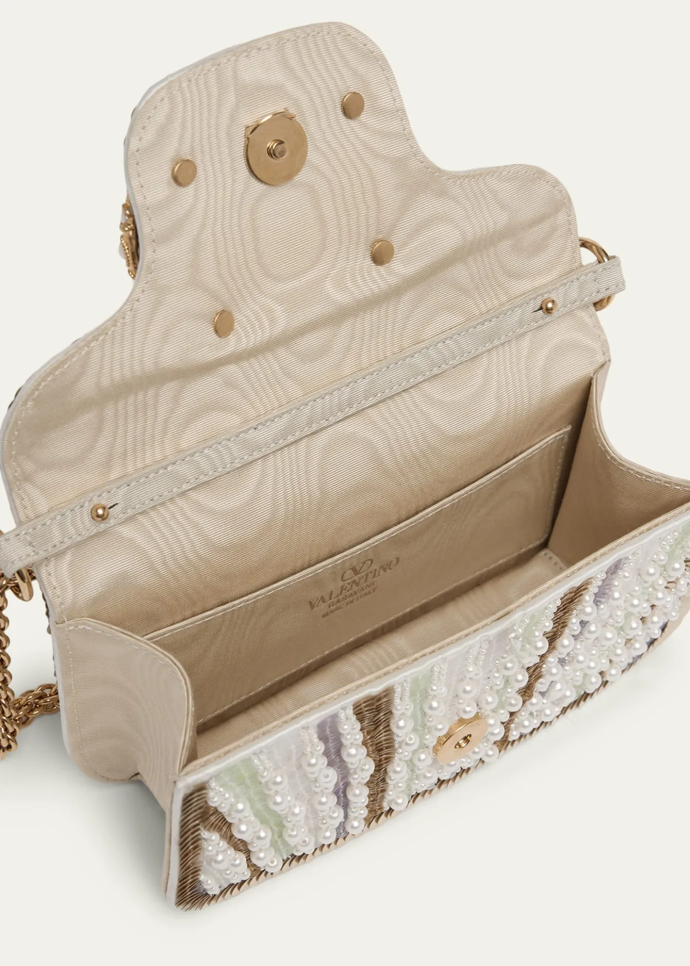 Valentino GaravaniLoco Sequin-Embroidered Moire Top-Handle Bag