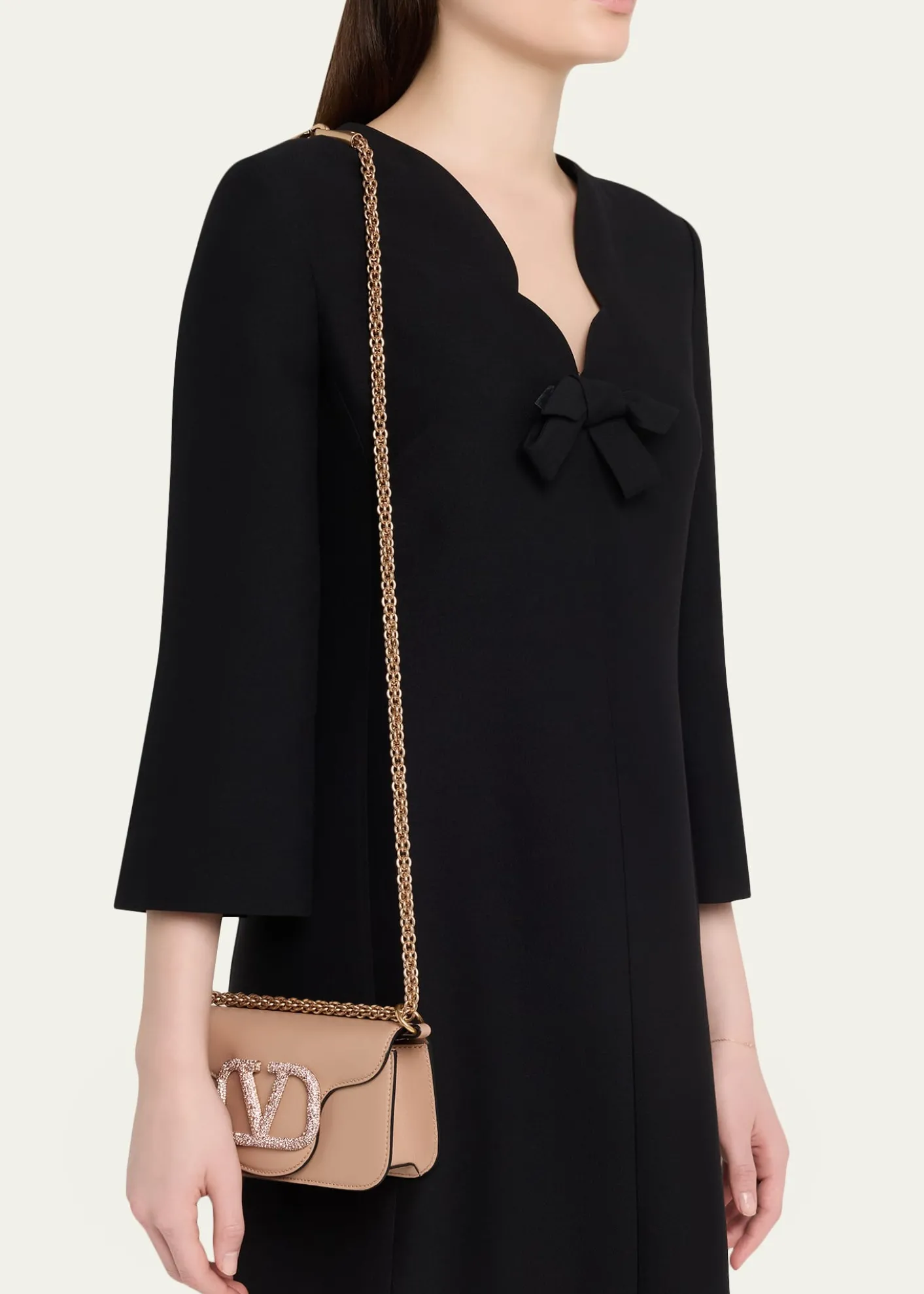 Valentino GaravaniLoco Small Leather Top-Handle Bag with Jewel VLogo