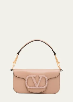 Valentino GaravaniLoco Small Leather Top-Handle Bag with Jewel VLogo