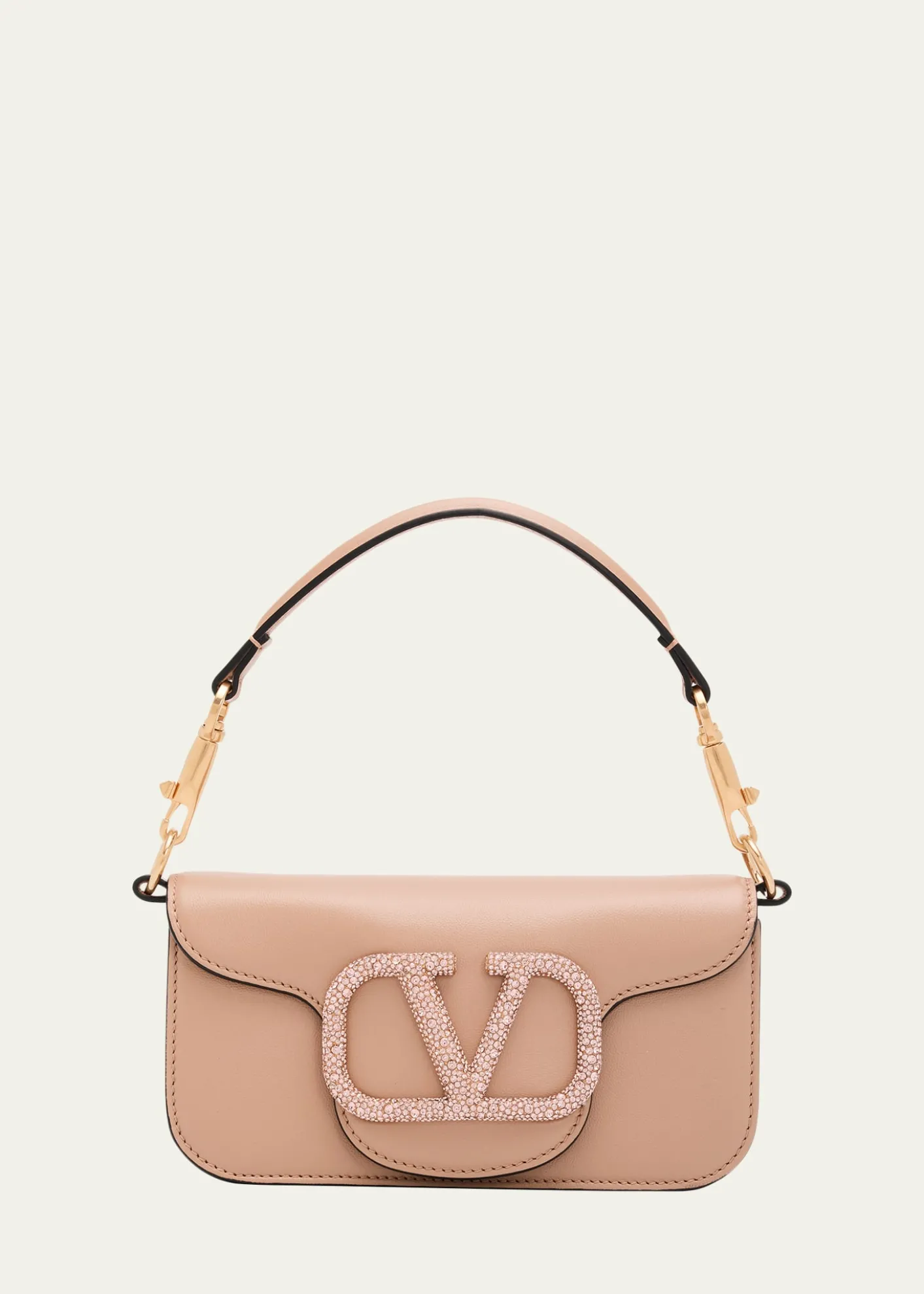 Valentino GaravaniLoco Small Leather Top-Handle Bag with Jewel VLogo