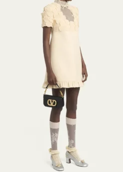 Valentino GaravaniLoco Studded VLOGO Small Leather Shoulder Bag