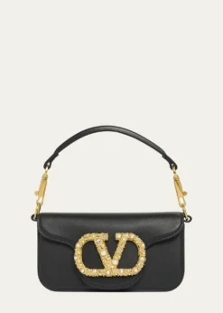 Valentino GaravaniLoco Studded VLOGO Small Leather Shoulder Bag