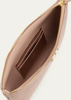Valentino GaravaniMedium Metallic Leather Flat Pouch Bag