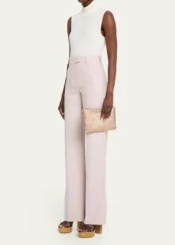 Valentino GaravaniMedium Metallic Leather Flat Pouch Bag