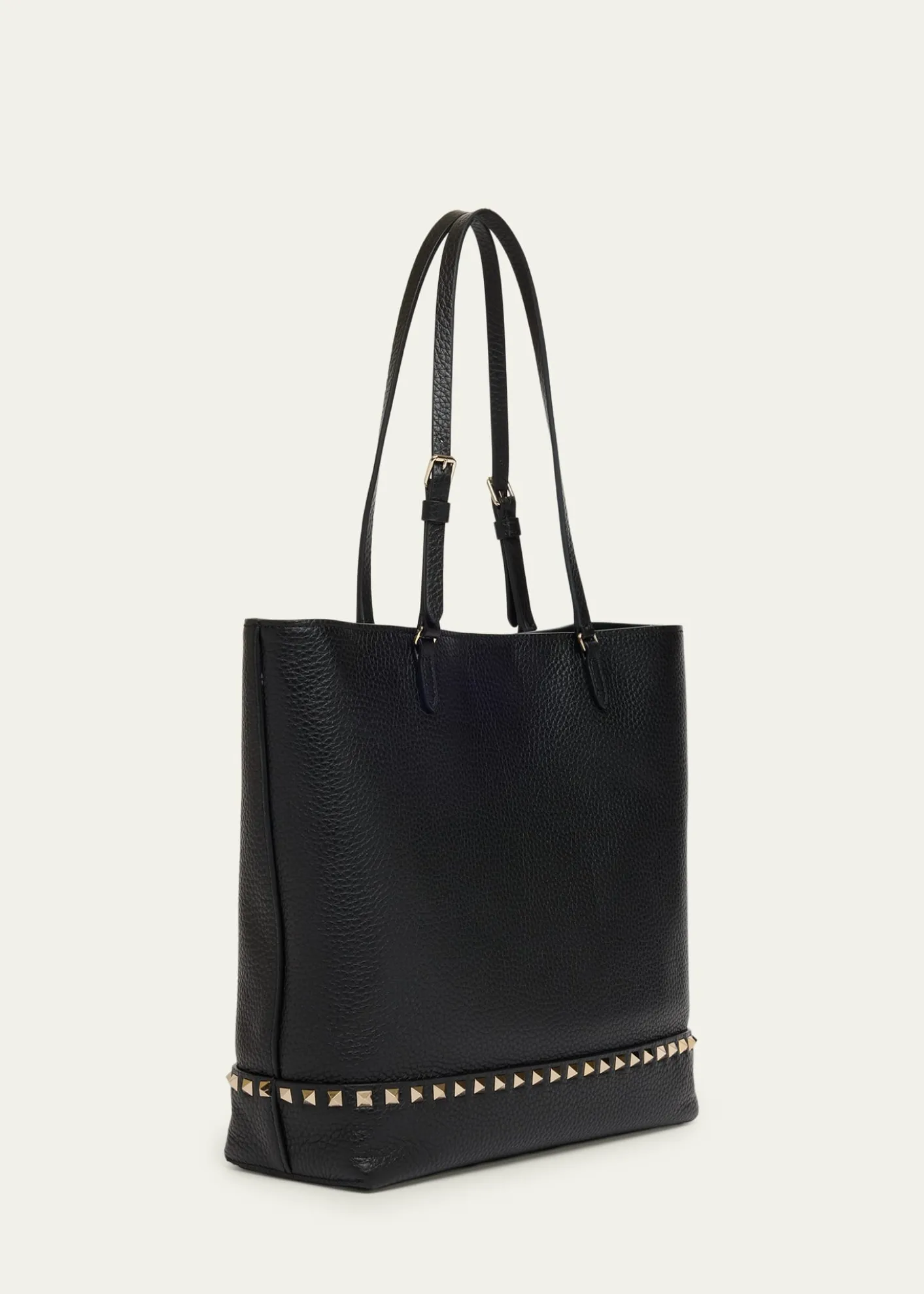 Valentino GaravaniMedium Rockstud Grain Leather Tote Bag