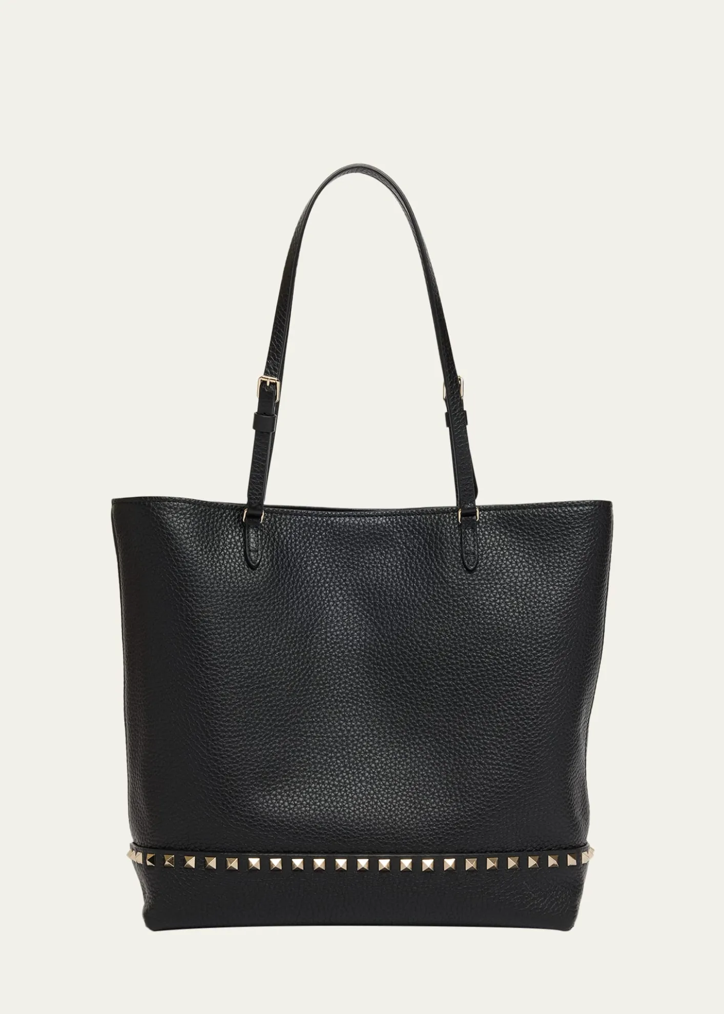 Valentino GaravaniMedium Rockstud Grain Leather Tote Bag