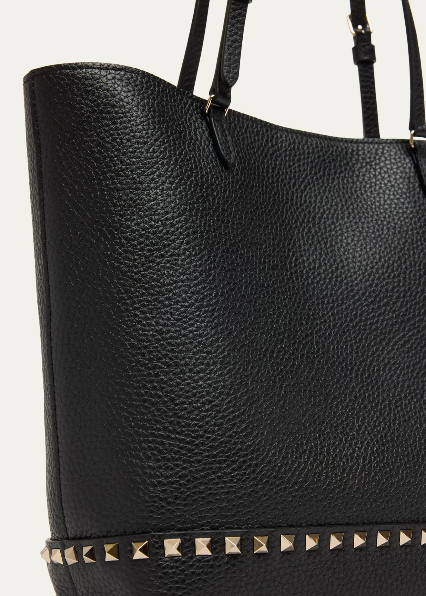 Valentino GaravaniMedium Rockstud Grain Leather Tote Bag