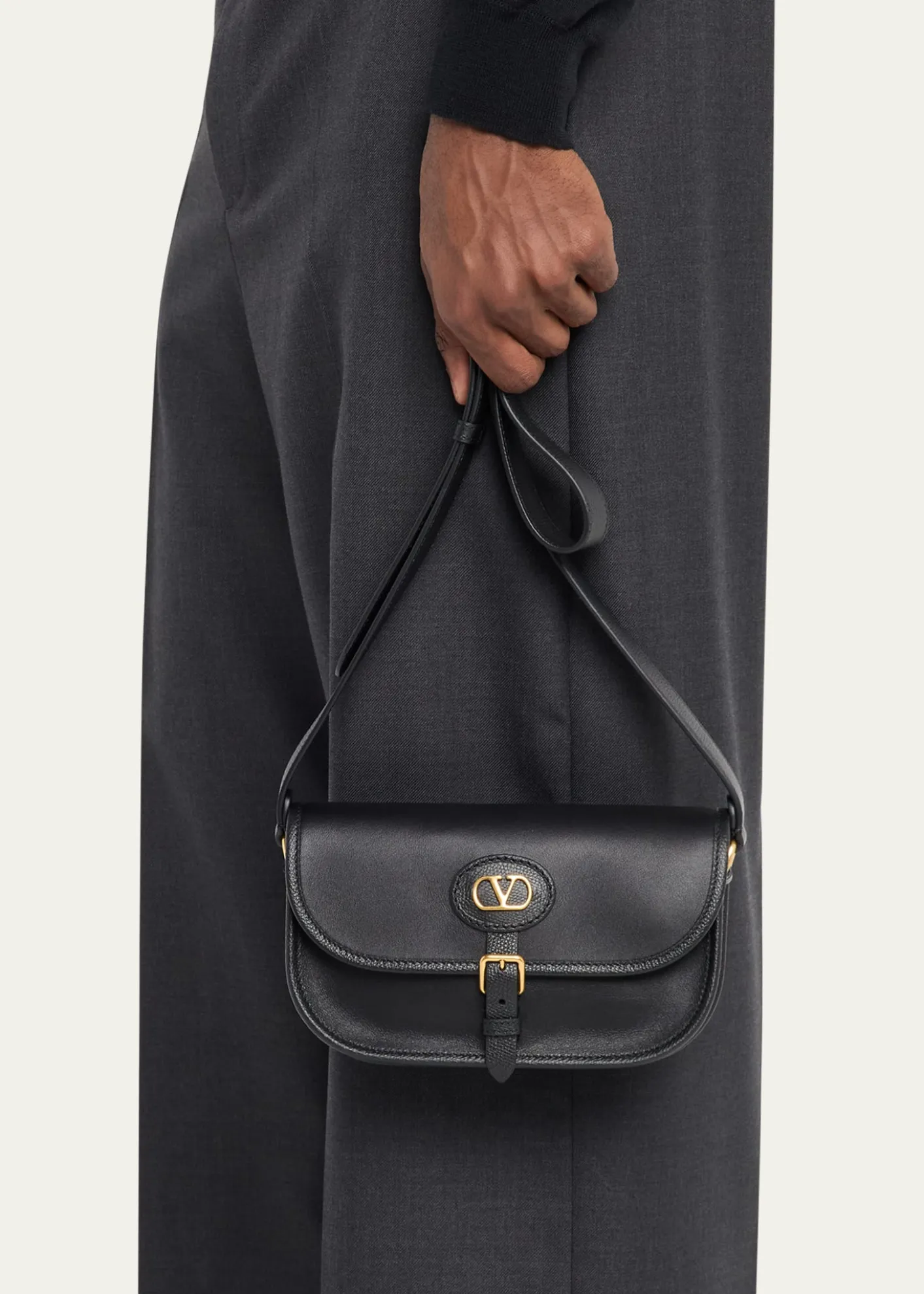 Valentino GaravaniMen's Antibes Small Leather Crossbody Bag