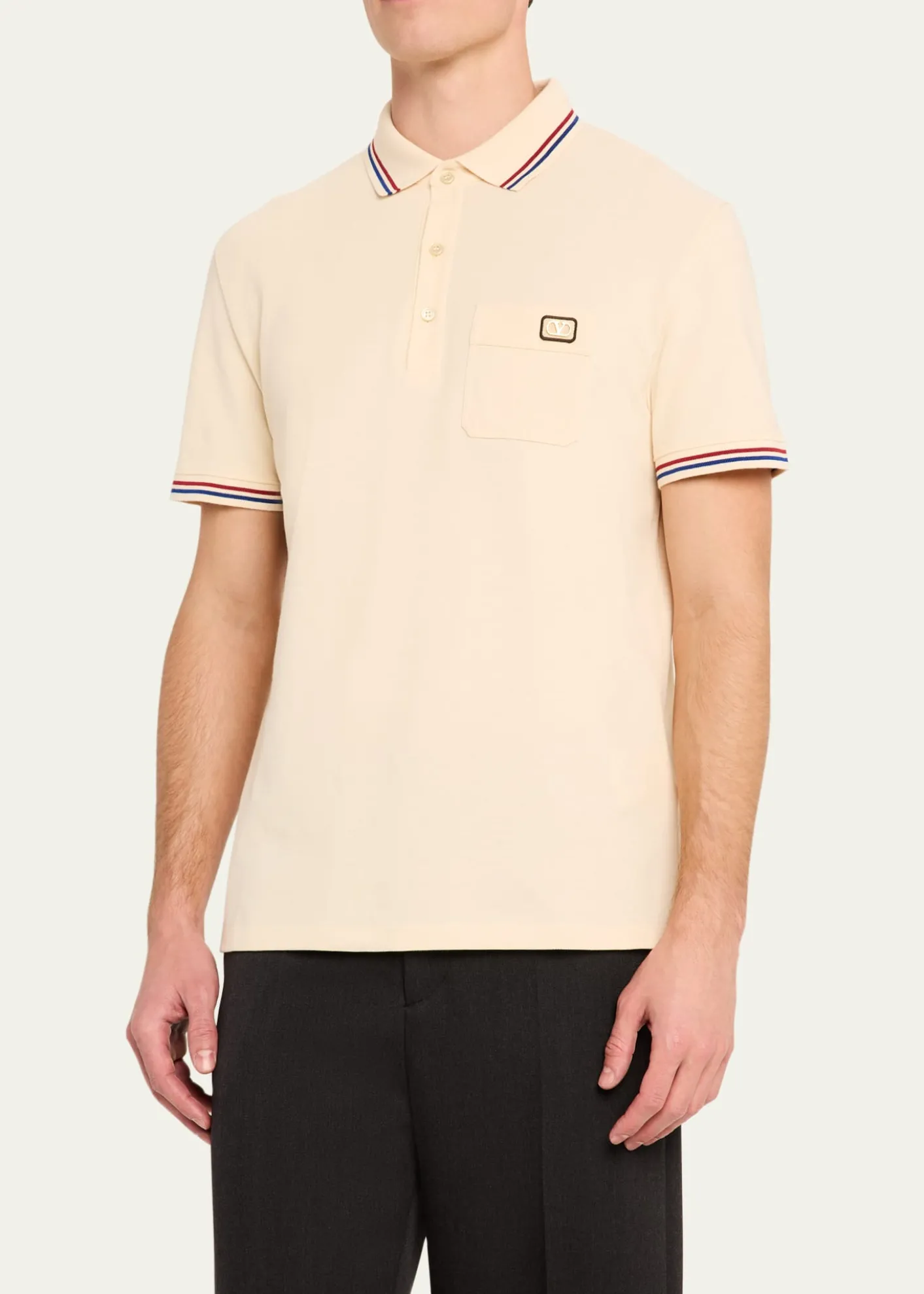 Valentino GaravaniMen's Contrast-Tip Pique Polo Shirt