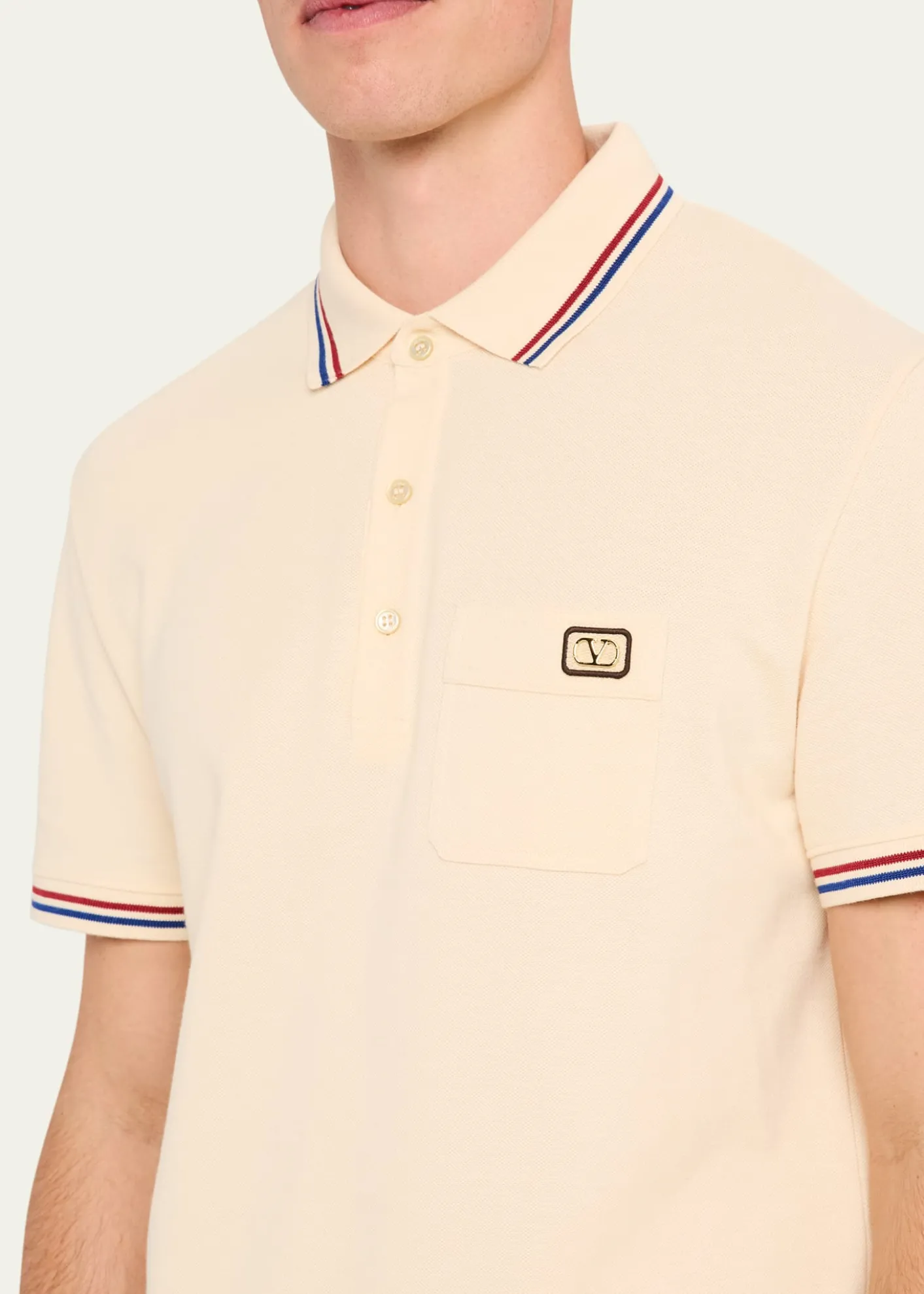 Valentino GaravaniMen's Contrast-Tip Pique Polo Shirt