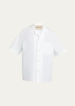 Valentino GaravaniMen's Cotton Poplin Camp Shirt