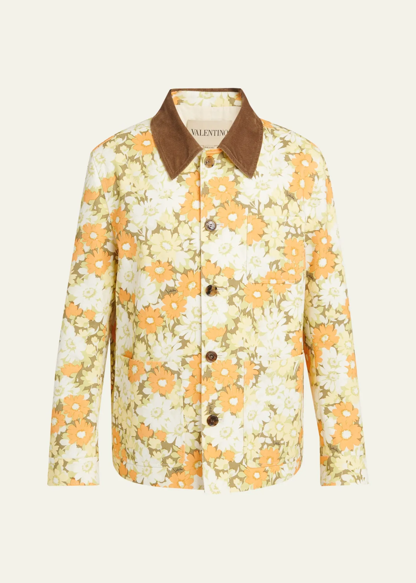 Valentino GaravaniMen's Floral-Print Cotton Jacket