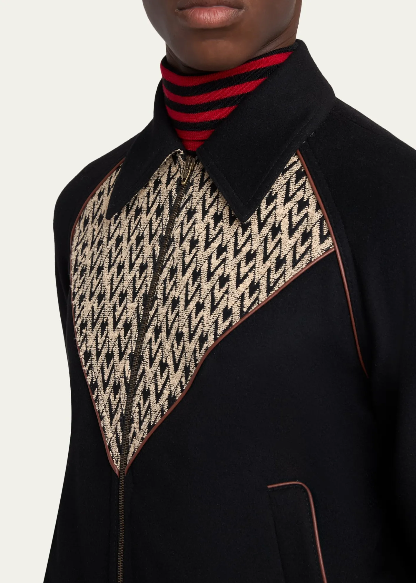 Valentino GaravaniMen's Jacquard Wool-Cashmere Bomber Jacket