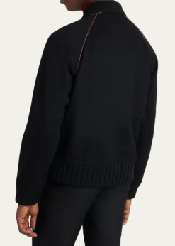 Valentino GaravaniMen's Jacquard Wool-Cashmere Bomber Jacket