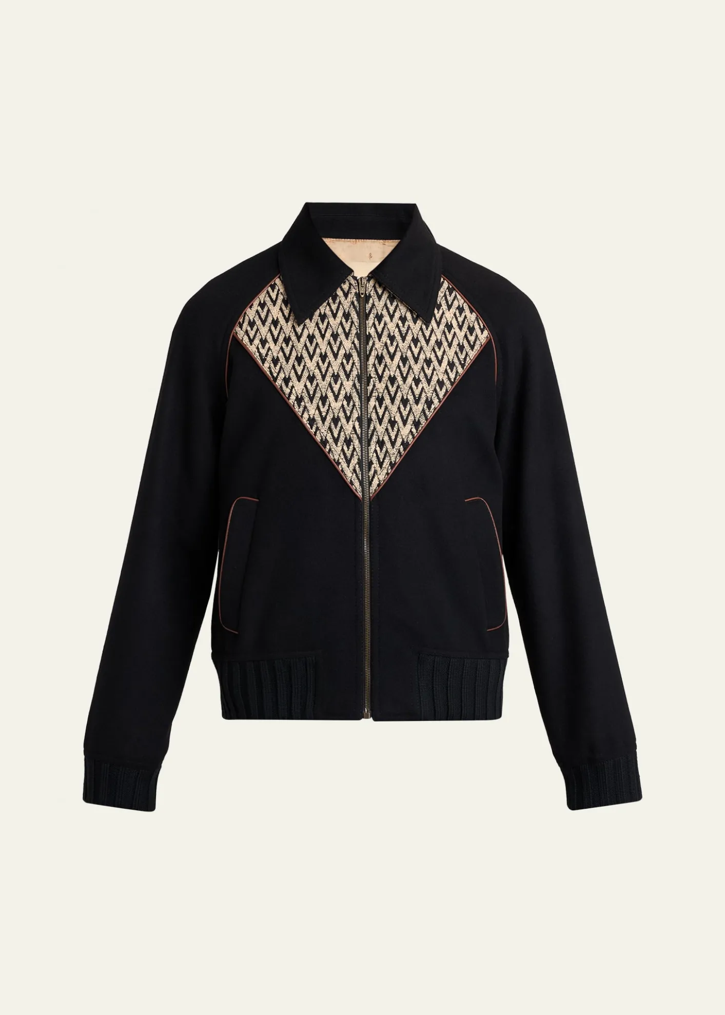 Valentino GaravaniMen's Jacquard Wool-Cashmere Bomber Jacket