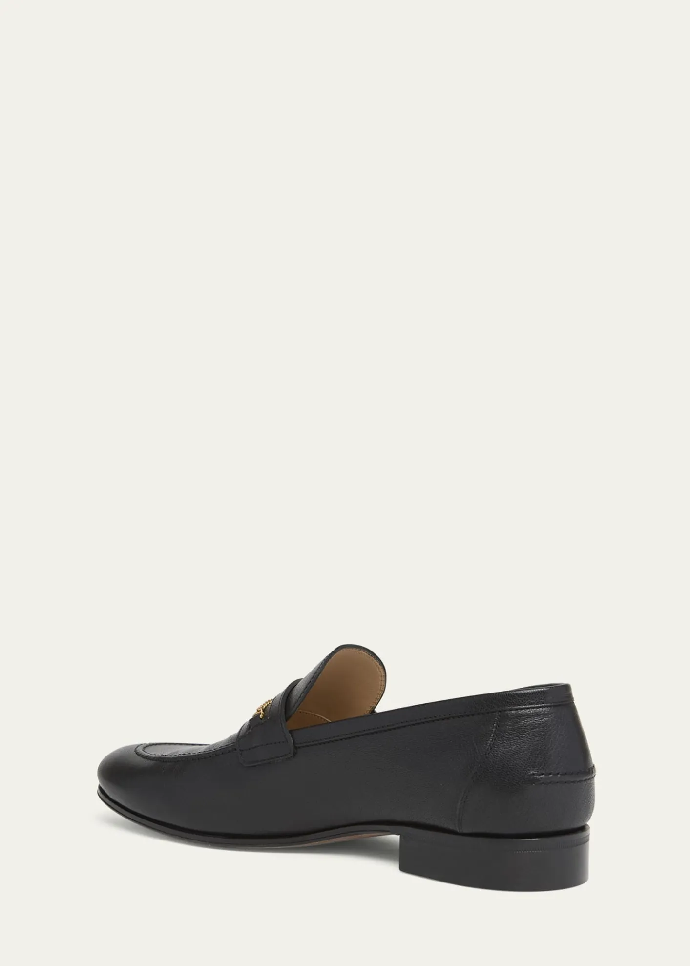 Valentino GaravaniMen's Leather VLogo Chain Bit Loafers