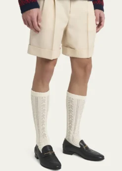 Valentino GaravaniMen's Leather VLogo Chain Bit Loafers