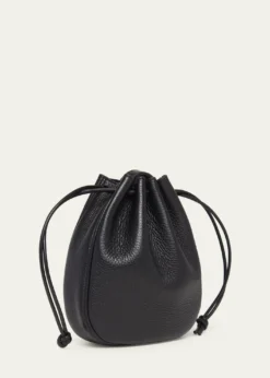 Valentino GaravaniMen's Medium Drawstring Shoulder Bag in Grained Leather