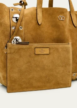 Valentino GaravaniMen's Nellcote Large Studded Suede Tote Bag