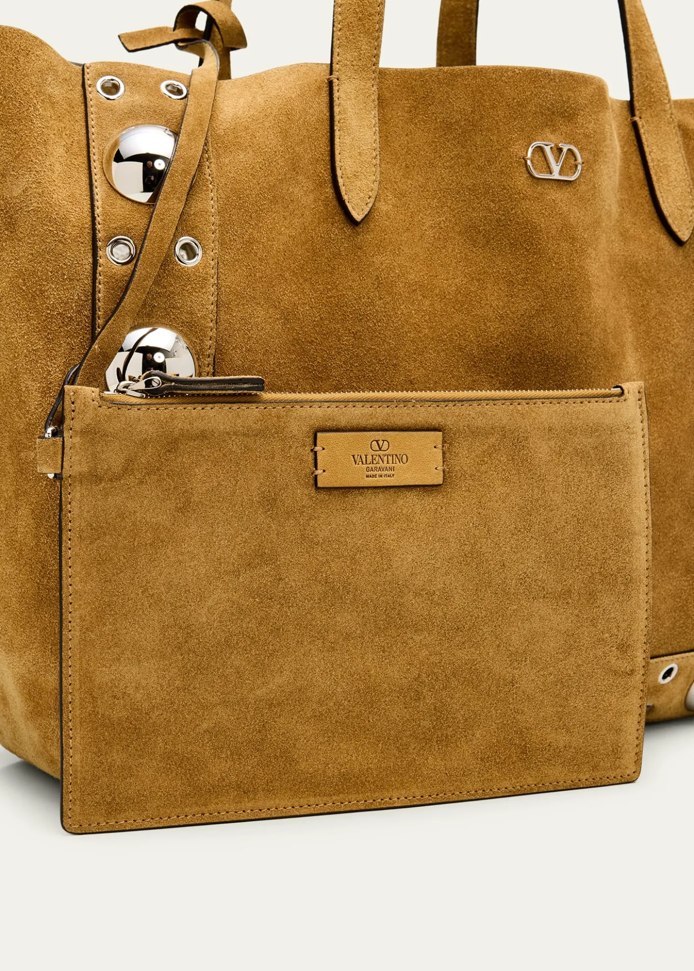 Valentino GaravaniMen's Nellcote Large Studded Suede Tote Bag