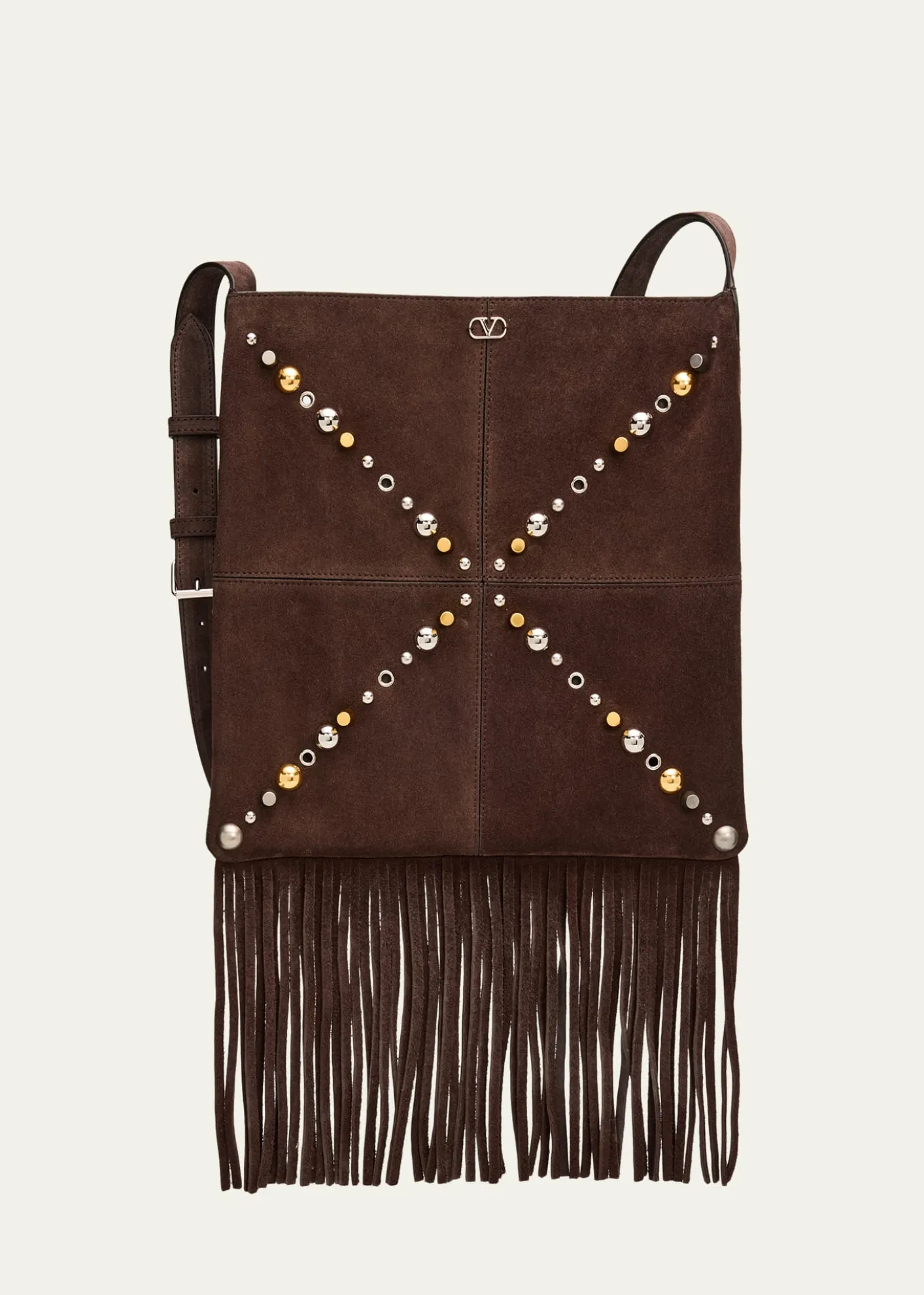 Valentino GaravaniMen's Nellcote Studded Suede Belt Bag